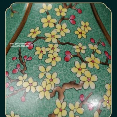 BÌNH CỦ TỎI HỌA TIẾT MAI VÀNG